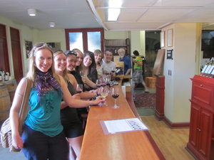 Wine tasting group photo