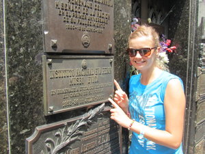 At the grave of Evita in Buenos Aires