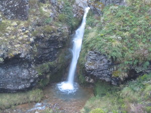 A waterfall at the start of the Tongariro crossing
