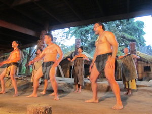 Performing the famous 'Haka' dance