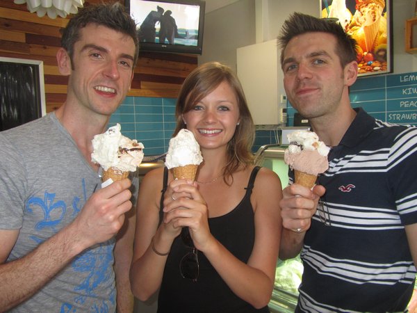 Michael, Nick and I upgraded to the whopper size of ice cream!