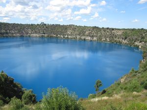 The Blue lake at Mount Gambier which we walked around