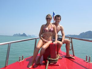 Enjoying a boat trip around various beautiful Thai islands