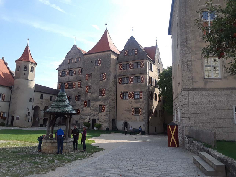 Guard house and castle courtyard