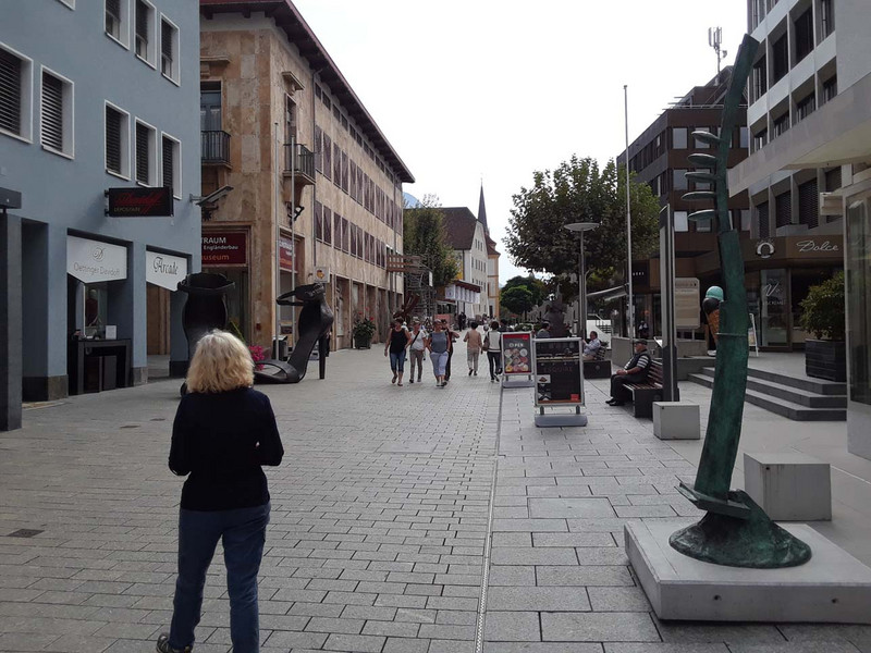 View down the main pedestrian street in Valduz