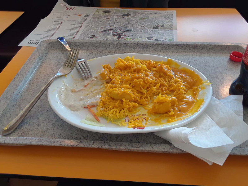 My Chicken Mango at Manju Indian Cuisine, or whats left of it when I remembered the photo