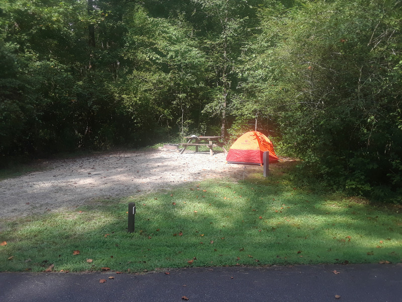 My campsite at Table Rock State Park