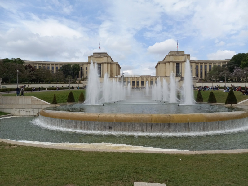 The fountains in front of Jardins du Trocadero