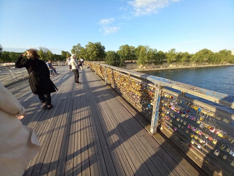 A bridge with lots of "love locks"