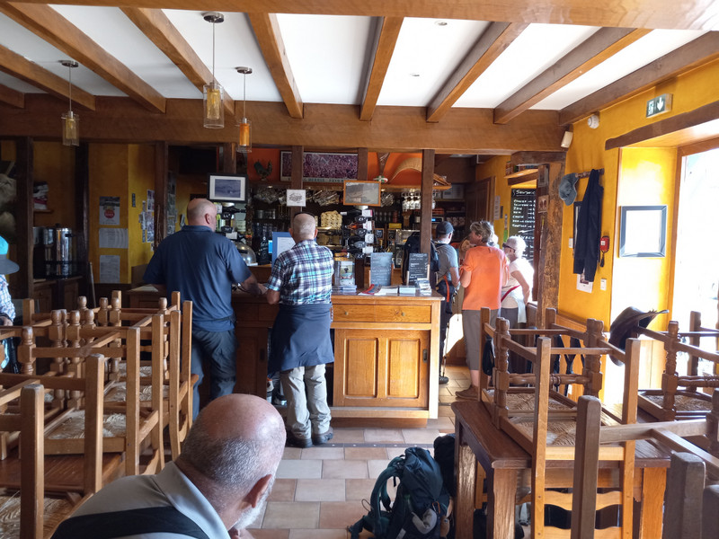 The check-in desk and bar at Refuge Orisson