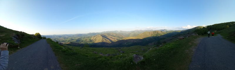 A beautiful panoramic view of sunset in the Pyrenees