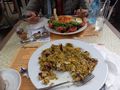 My asparagus and chorizo omelet and Manolis salad