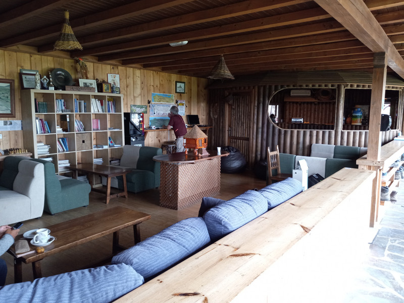 The lounge area of the albergue