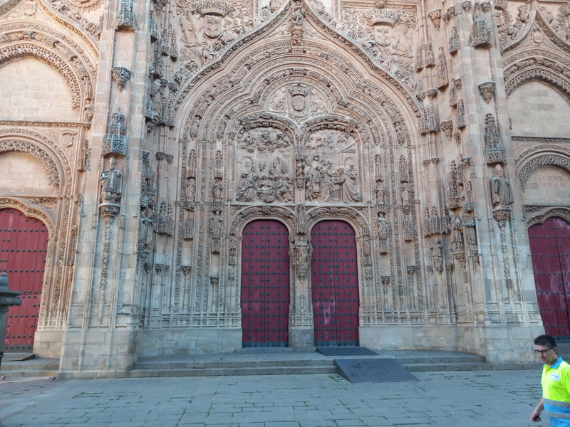 The ornate door of the cathedral