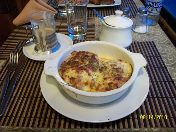 Lasagna at the Plaza Grill