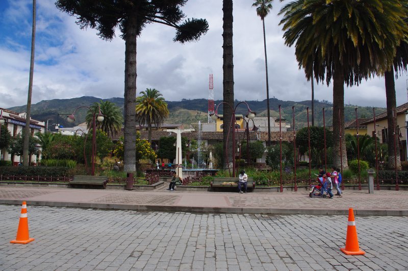 The main plaza in Gualaceo