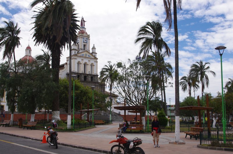 Main plaza and church in Cotacachi