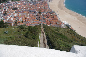 LOOKING DOWN AT THE FUNICULAR TO SITIO