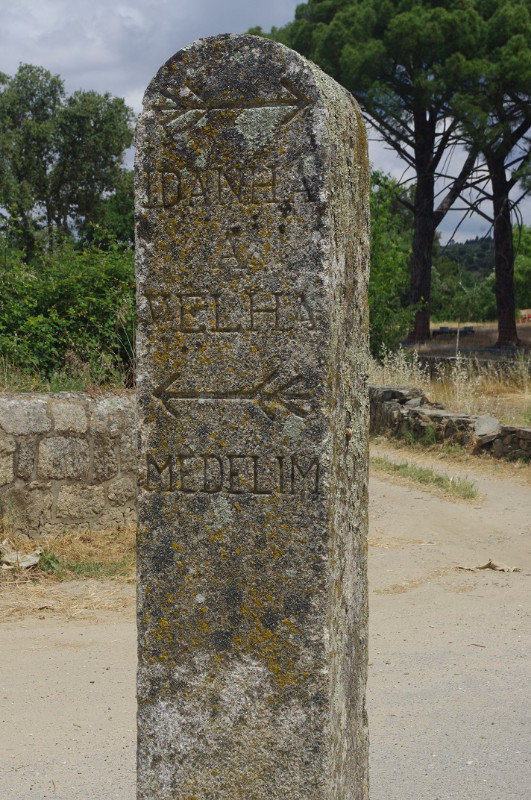 AN ANCIENT ROAD MARKER SHOWING IDANHA-A-VELHA AND MEDILIM