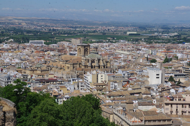 GRANADA CENTER WITH THE CATHEDRAL DOMNATING THE CENTER