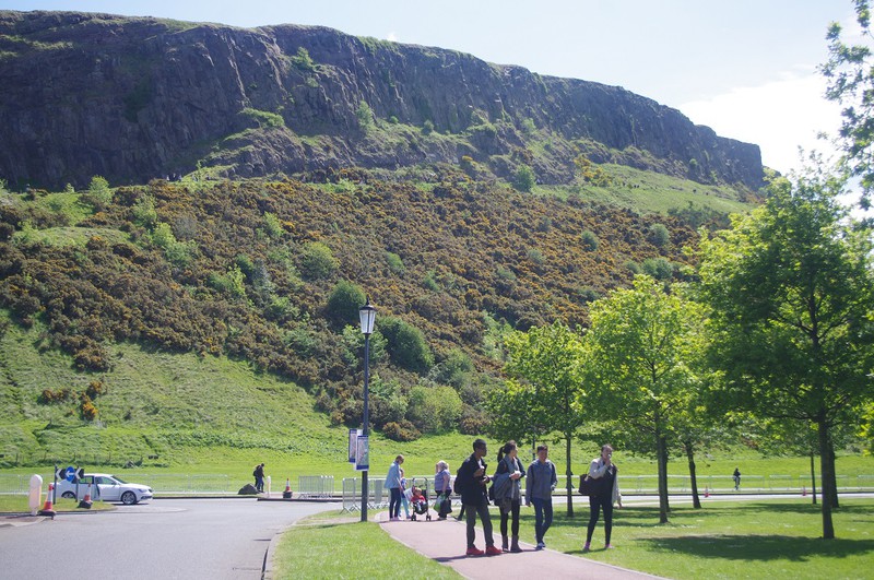 Looking up at Arthur's Seat
