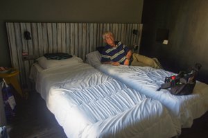 JC and our "bedroom"
