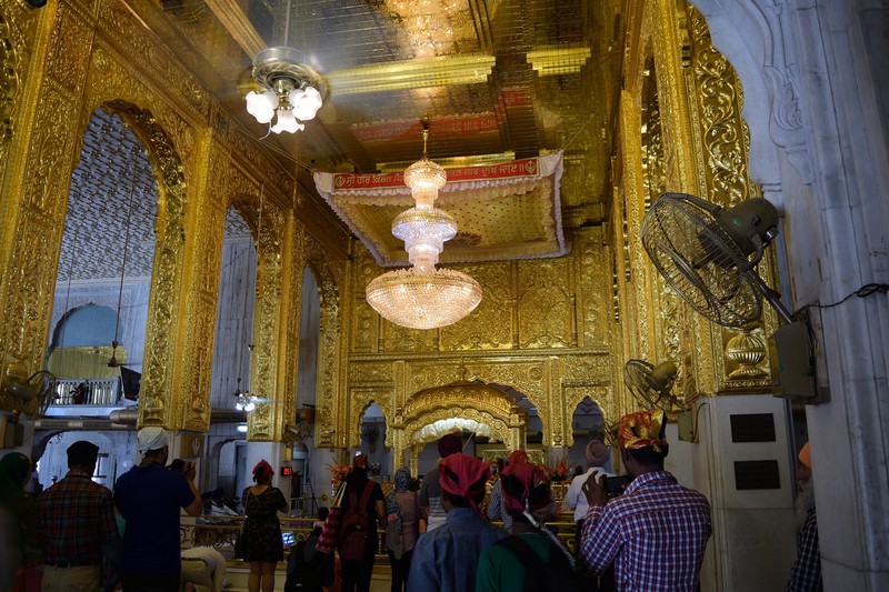 Inside the Gurdwara Bangla Sahib temple