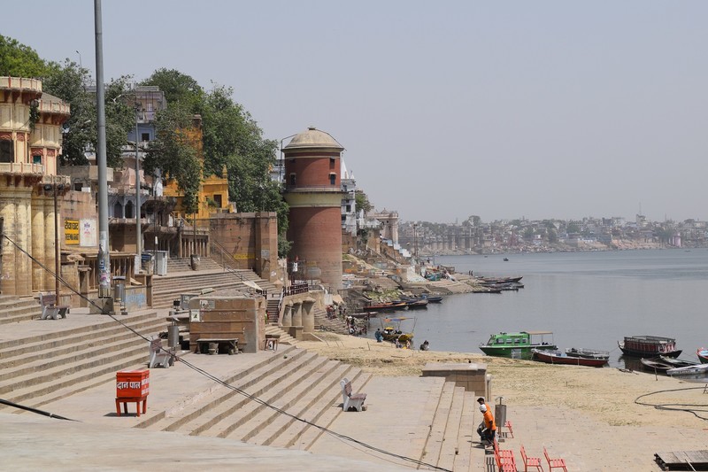 Looking at Varanasi along the Ganges.