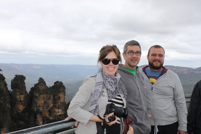 Mel, Matt and Tom at the blue mountains