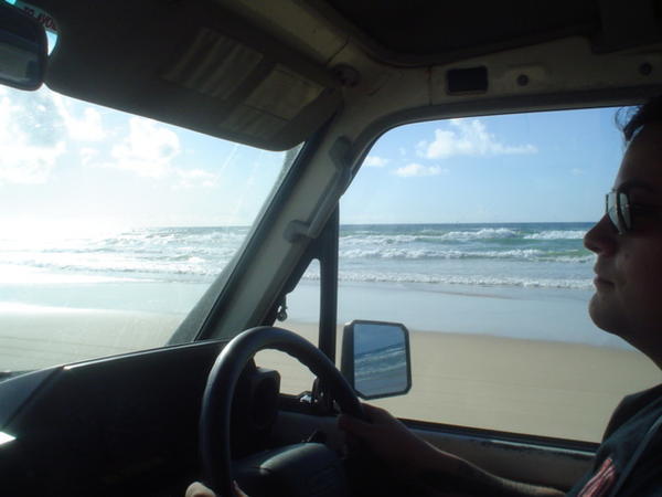 Nairb driving on the beach