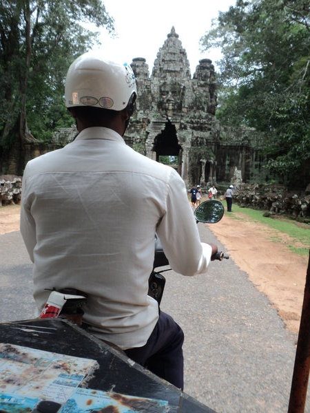 Entering Angkor Tham through East Gate
