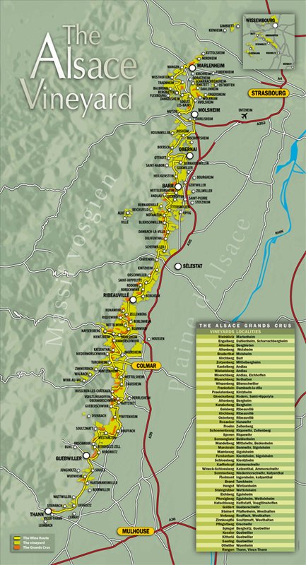 Map of the Alsace Wine Rout