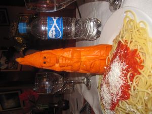 Carrot with someones food at Aguas Calientes