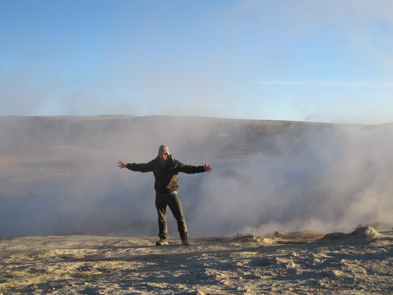 Scott infront of shooting Geysers