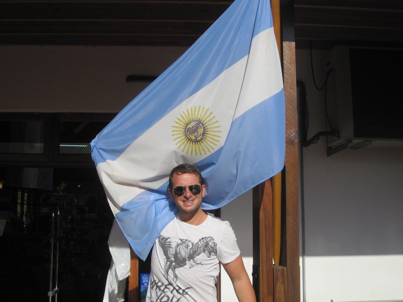 Scott and the Argentinian flag