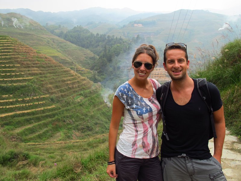 Us amongst the rice terraces