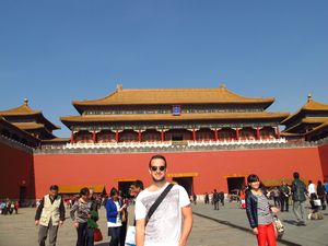 Outside the entrance to Forbidden City