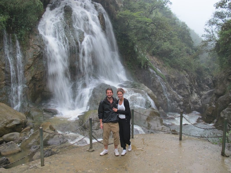 Us by the waterfall