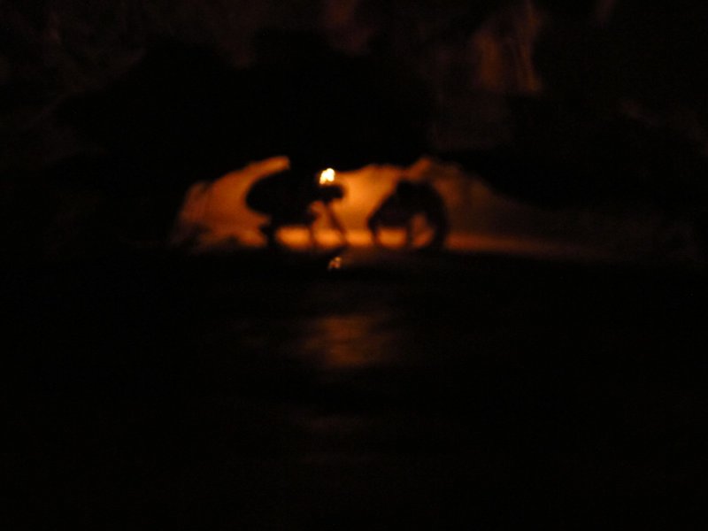 Inside the dark caves