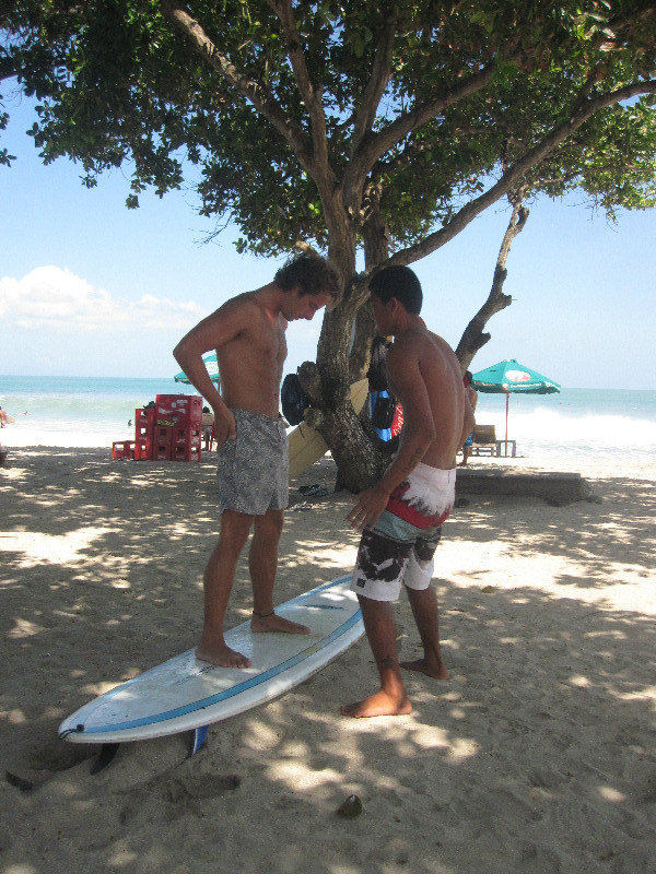 Having a surf lesson