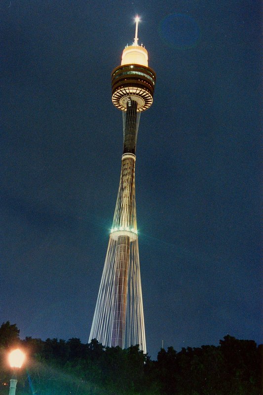 sydney tower at night