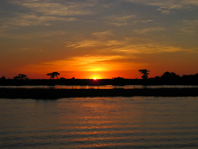 sunset on Chobe River