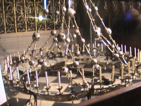 The massive chandelier