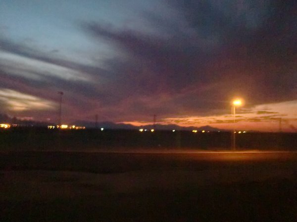 Sunset on drive to Hurghada