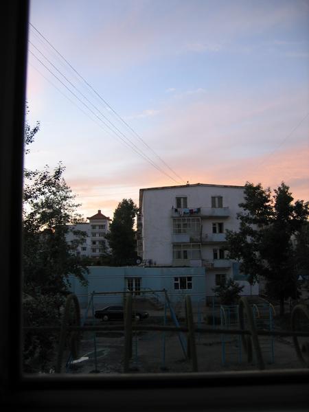 The view from our window in UB around 10pm