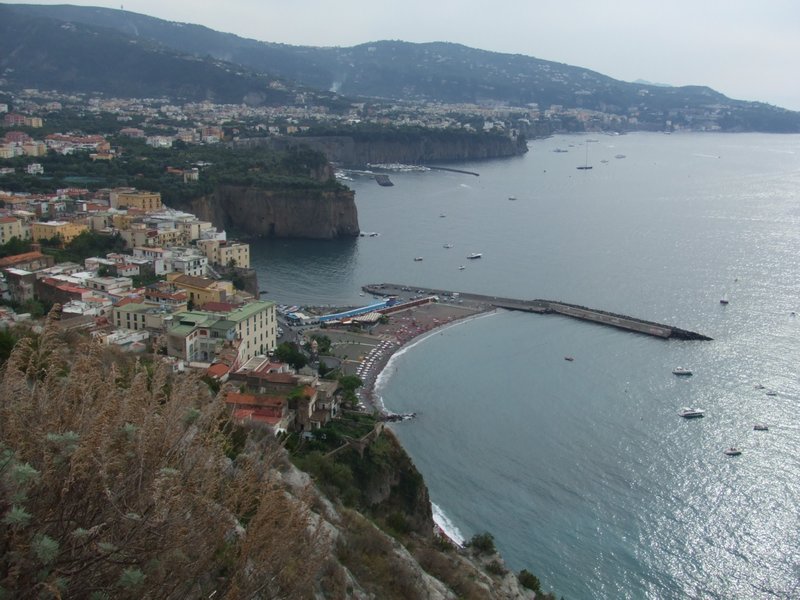 A view of the Sorrento coastline from above Meta