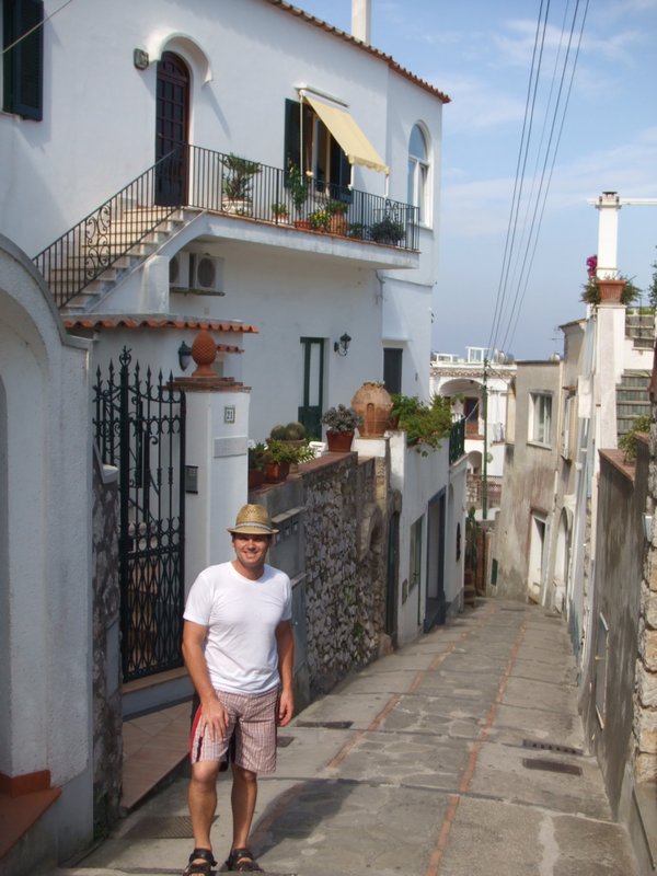 Walking up from the port to Capri
