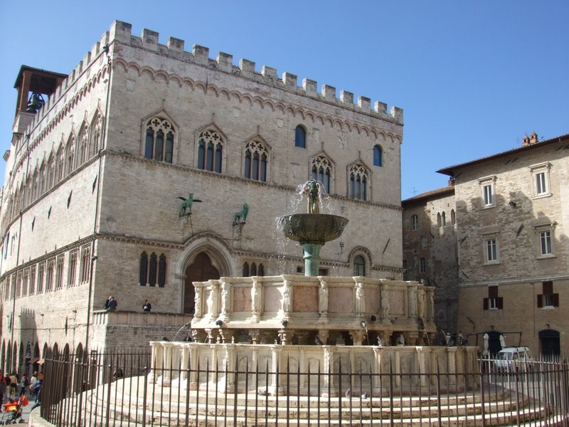The 13th Century Fontana Maggiore decorated with zodiac signs