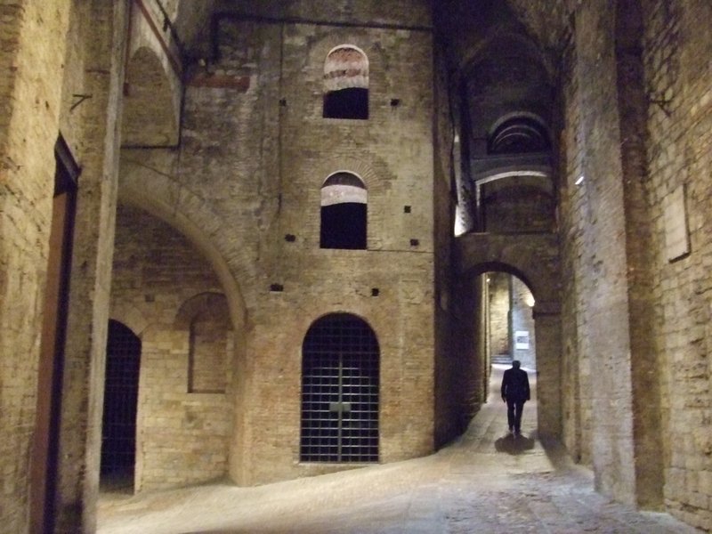 The massive basement complex of the Rocca Paolina fortress in Perugia