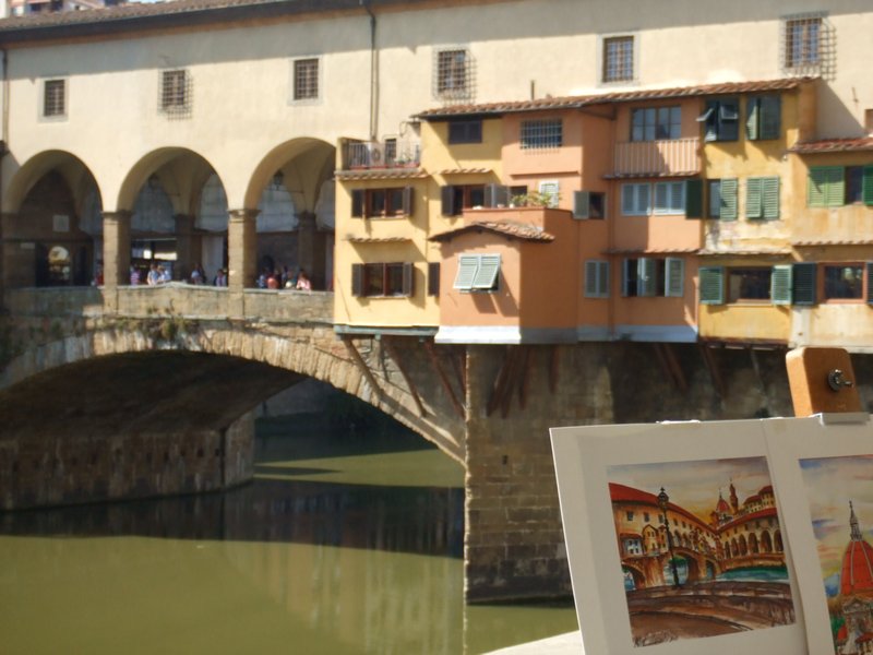 Artists view of the Ponte Vecchio, Florence